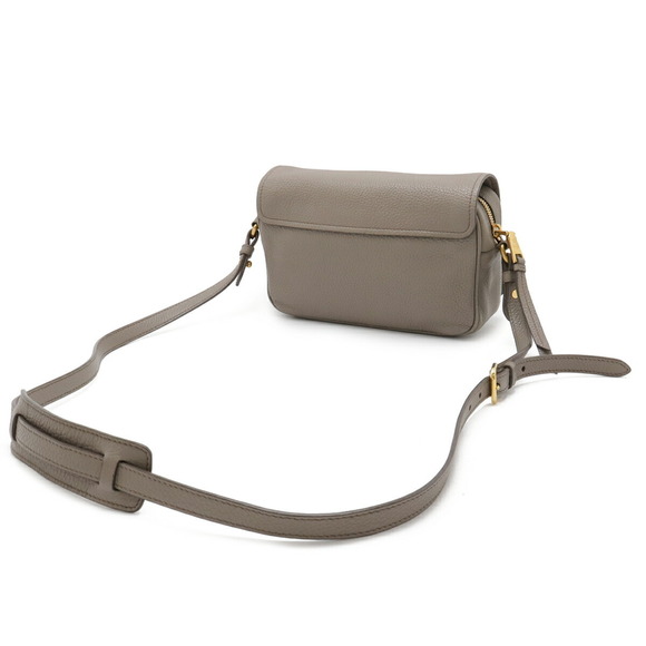 PRADA Gray Leather Pochette Shoulder Bag - Picture 3 of 10